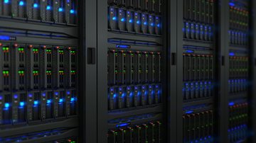 Lights on server racks in a datacenter